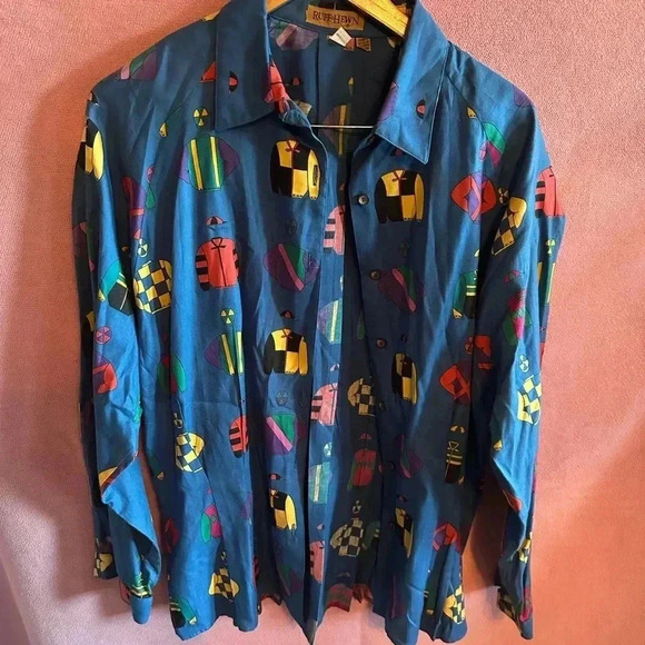 Ruff Hewn jockey design button down shirt - Picture 1 of 4